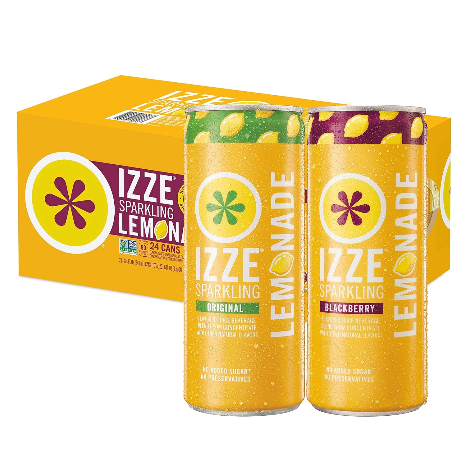 230527213251651_1 Izze Sparkling Juice, 4 Flavor Variety Pack, 8.4 Fl Oz (24 Count) - Image 1